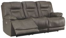 Ashley Furniture U5460215 Wurstrow - Smoke - Pwr Rec Sofa With Adj Headrest
