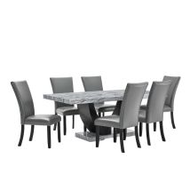 New Classic 40-3765-D6C New Classic 40-3765-D6C Lyra - Dining Table & 6 Chairs - Gray