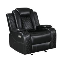 New Classic U1769V-13P2-BLK New Classic U1769V-13P2-BLK Orion II - Glider Recliner With Power Headrest & Footrest - Black