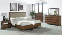 Coaster Fine Furniture 223321Q-S5 Maderia - 5 Piece Queen Bedroom Set - Walnut