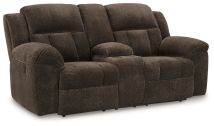 Ashley Furniture 3740794 Frohn - Dbl Reclining Loveseat With Console - Chocolate