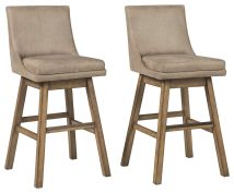 Signature Design by Ashley® D380-530 Tallenger - Dark Brown - Tall UPH Swivel Barstool(Set of 2)