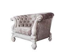 ACME LV01396 Versailles - Chair - Ivory Fabric & Bone White Finish
