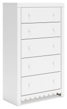 Signature Design by Ashley® B2540-46 Mollviney - White - Five Drawer Chest