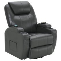 Coaster Fine Furniture 600498P Sanger - Upholstered Power Lift Massage Recliner - Charcoal Gray
