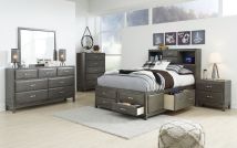 Signature Design by Ashley® B476/31/36/46/77/74/88 Caitbrook - Gray - 6 Pc. - Dresser, Mirror, Chest, Full Storage Bed