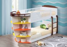 ACME 37715 Neptune - Twin Over Twin Bunk Bed - White & Chocolate