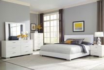 CoasterEssence 203500KE-S5 Felicity - 5 Piece King Bedroom Set - White High Gloss