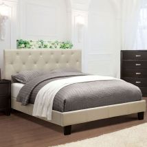 Furniture of America CM7200IV-EK-BED-VN Leeroy - Eastern King Bed - Ivory