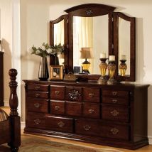 Furniture of America CM7571D Tuscan - Dresser - Glossy Dark Pine