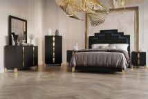 New Classic 00-2034-36N New Classic 00-2034-36N Empire - 5/0 Queen 6 Piece Bedroom Set (Bed & Dresser & Mirror & Chest & 2 Nightstands) - Black