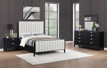 Coaster Fine Furniture 224710KE-S4 Brookmead - 4 Piece Upholstered Eastern King Bedroom Set - Black