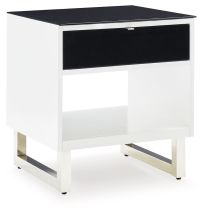 Signature Design by Ashley® T756-3 Gardoni - White / Black - Rectangular End Table