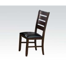 ACME 74624 Urbana - Side Chair (Set of 2) - Black PU & Espresso