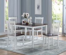 ACME 77077 Green Leigh - Side Chair (Set of 2) - White & Walnut