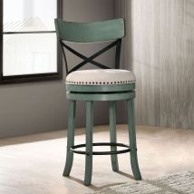 Furniture of America CM-BR1855GR-24-2PK Clarence - Swivel Counter Stool (Set of 2) - Antique Green