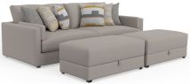 Jackson 2405/36/37/77-18 Jackson 2405/36/37/77-18 Trevor - 2 Piece Extra Deep Oversized Sofa With 2 Included Storage Cocktail Ottoman - Nickel