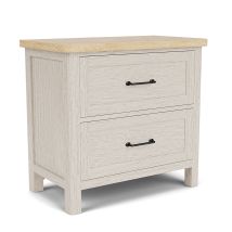 Riverside Furniture 79469 Glenndale - Two Drawer Nightstand - Aged White / Wheat