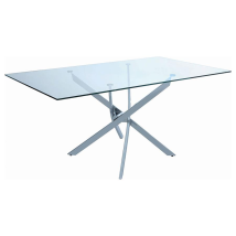 CoasterEveryday 107931 Carmelo - Rectangular Glass Top Dining Table - Chrome
