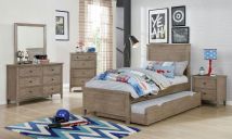 Furniture of America FOA7175T-BED Vevey - Twin Bed - Wire - Brushed Warm Gray