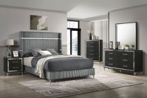 Coaster Fine Furniture 224991Q-S5 Lucia - 5 Piece Queen Bedroom Set Black - Gray And Black