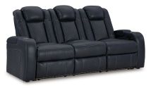 Ashley Furniture 3660315 Fyne-Dyme - Power Reclining Sofa With Adj Headrest - Sapphire