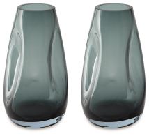Ashley Furniture A2900010 Beamund - Vase (Set of 2) - 9" - Teal Blue