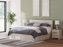 Ashley Furniture B2310B14 Ashley Furniture B2310B14 Lawroy - King Panel Bed With Storage Footboard And 2 Under Bed Storage Units - Light Natural