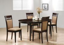 Coaster Fine Furniture 100770-S5A Gabriel - 5 Piece Extension Leaf Dining Table Set - Dark Brown