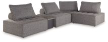 Ashley Furniture P160P5 Bree Zee - 5-Piece Outdoor Sectional With End Table - Brown