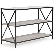 Signature Design by Ashley® H288-60 Bayflynn - White / Black - Bookcase - 2 Fixed Shelves