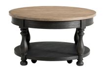 Riverside Furniture 32301 Barrington - 2 Tone Round Coffee Table - Antique Oak / Matte Black
