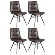 CoasterEssence 107853 Aiken - Upholstered Dining Side Chair (Set of 4) - Brown
