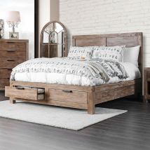 Furniture of America CM7360CK-BED Wynton - California King Bed - Weathered Light Oak
