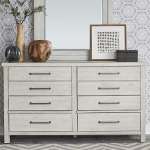 Liberty Furniture 406W-BR31 Modern Farmhouse - 8 Drawer Dresser - White