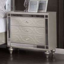 Furniture of America CM7891N Manar - Nightstand - Silver