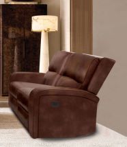 Furniture of America CM9924MB-LV-PM Soterios - Power Loveseat - Medium Brown