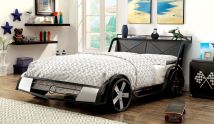 Furniture of America CM7946F-BED Gt Racer - Full Bed - Silver / Gun Metal