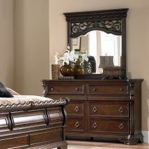 Liberty Furniture 575-BR-DM Arbor Place - Dresser & Mirror - Dark Brown