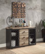 ACME DN01059 Edina - Server - Oak & Sandy Black Finish