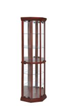 CoasterEssence 3393 Appledale - 6-Shelf Corner Curio Display Cabinet - Medium Brown
