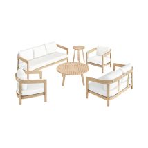 New Classic 60-G5511-6S New Classic 60-G5511-6S Wesley - 6 Piece Outdoor (Sofa & Loveseat & 2 Chairs & Coffee & End Table) - Light Brown