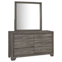 Coaster Fine Furniture 223343M Wright - 6-Drawer Dresser And Mirror - Brown Oak