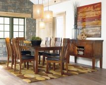 Signature Design by Ashley® D594/35/01(6)/60 Ralene - Light Brown - 8 Pc. - Extension Table, 6 Side Chairs, Server