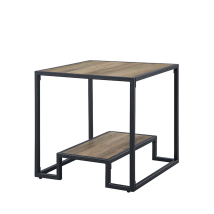 ACME LV00886 Idella - End Table - Rustic Oak & Black Finish