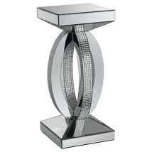 CoasterElevations 722517 Amalia - Square Mirrored Acrylic Crystal Side End Table - Silver