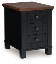 Ashley Furniture T664-7 Wildenauer - Chair Side End Table - Brown / Black