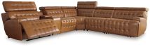Signature Design by Ashley® U92708S5 Temmpton - Chocolate - 6-Piece Power Reclining Sectional