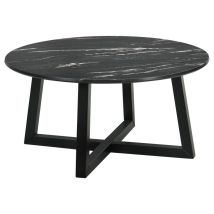 Coaster Fine Furniture 707848 Skylark - Round Marble - Like Smart Top Coffee Table - Black