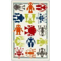 Furniture of America RG8204 Baron - 5' x 8' Area Rug Robots - Multi / Ivory